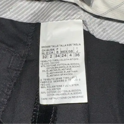 Sportmax Women’s Size 2 36 Black Velvet Tuxedo Stripe Trousers Dress Pants