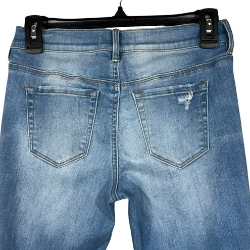 PacSun  SZ 25 Ankle Jeggings Jeans Low-Rise Frayed Step Hems Zip-Fly Light Wash