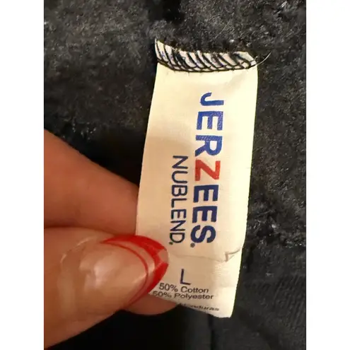 Jerzees Black “Leave Me Alone” Graphic Sweatpants Size Large