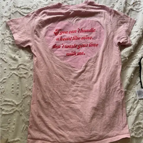 MELANIE MARTINEZ XS PINK HEART AND SONG LYRIC FONT T SHIRT