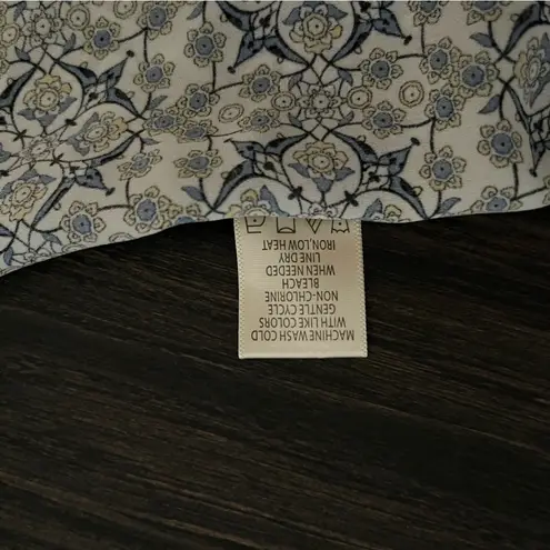 Max Studio  Midi Women's Side Tie Skirt Blue & Cream Stamped Design NWOT Small thumbnail 5