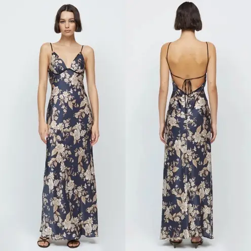 Bec & Bridge Dress Opaline Floral Silk Strap Maxi Cutout Wedding Multi 6 NWT