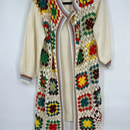 Grandma square Knit Colorful Crochet Open