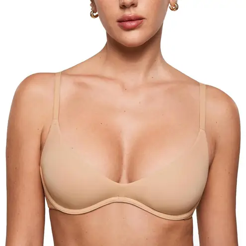NWT INLYRIC Womens Unlined Scoop Bra Warm Beige Nude Size 34A Underwire Tan
