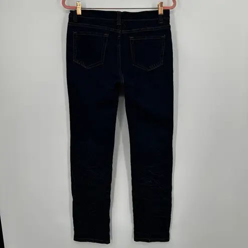 Alberto Makali Women's Dark Wash Denim Jeans Size 8 Crinkle Texture Leg Slim Fit