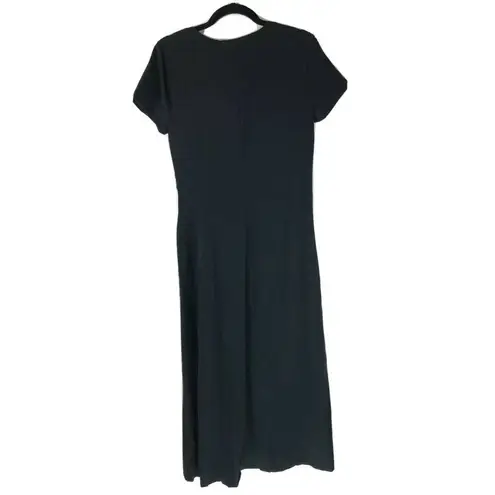 H by Halston Regular Short-Sleeve Twist Front Maxi Dress Stretch Black Size XS