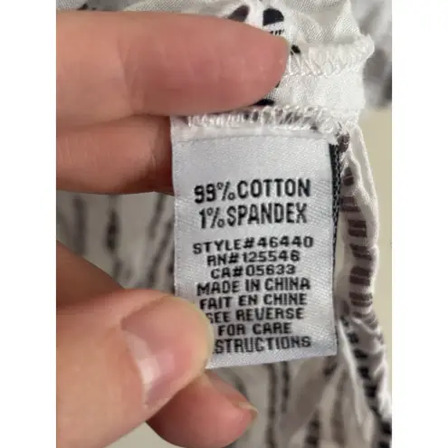 Habitat Clothing Womens Large Button Up Blouse White Beige Brown Coastal