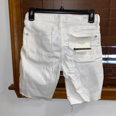 Anthropologie NWT $88  Pilcro White High-Rise Slim Boyfriend Denim Shorts 25