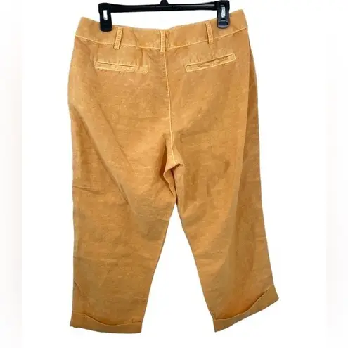 Coldwater Creek NWT Linen Blend Capris Size 10P Lace Accent Pants in Sherbet