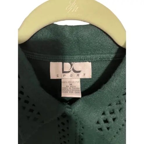 DC Sport Green Long Sleeve Fleece Button Up Jacket Shacket Medium NEW