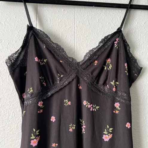 Stitch & Pine Babydoll Maxi Dress Womens M Floral Dark Fairy Romantic Coquette Blue Size M