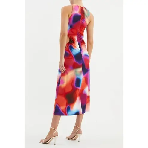 Rebecca Vallance Del Prado Midi Dress in Multicolor 4 Womens Cut out Cocktail Red