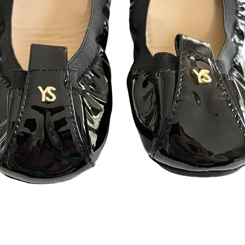 Yosi Samara Foldable Ballet Flat Black Patent Leather 5