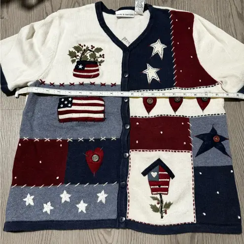 Croft & Barrow Fourth of July  Women’s Sweater Cardigan Patriot America sz Medium