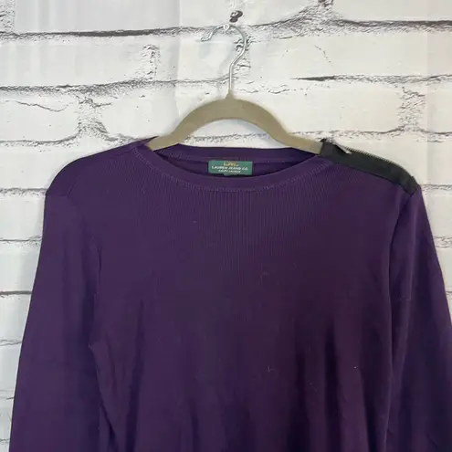 Vintage Lauren Jeans Co Ralph Lauren Purple Longsleeve Y2K Streetwear Top S Tee