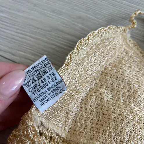 Handmade Brazilian Crochet Fringe Top Gold