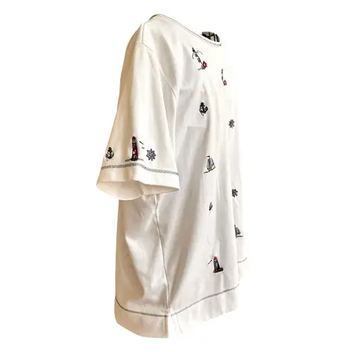 Bonworth VTG Nautical Top Sz M? White LIghthouses Sailboat Anchor Ships …