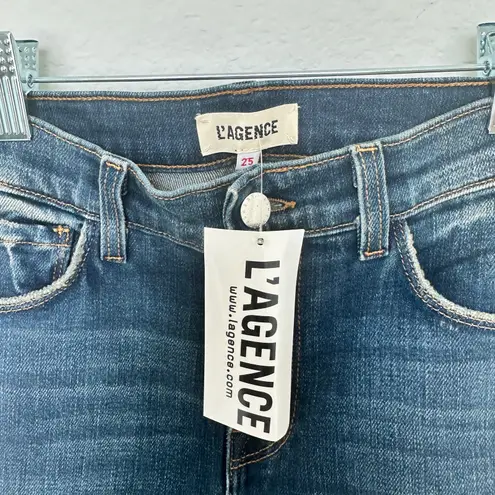 L'Agence NWT Sada Slim Leg Cropped Jeans Sz 25 Dark Wash Casual Luxe Parisian