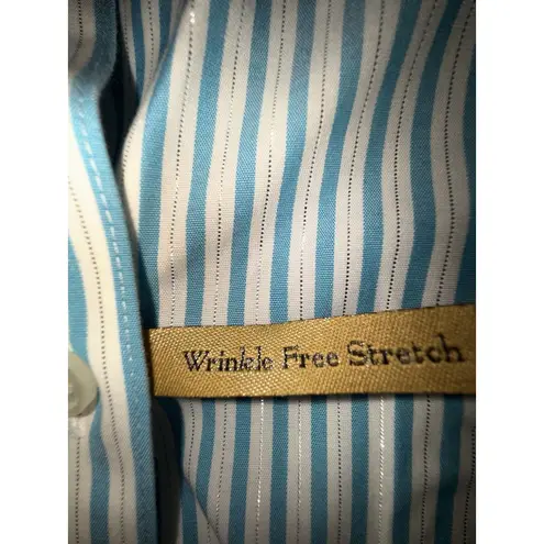 Alex Marie Multi Color Wrinkle Free Striped Button Down Shirt Women's Size 18W
