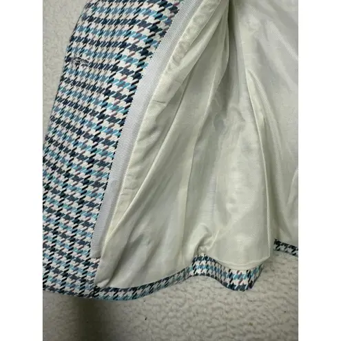 Veronica Beard Dickey Blazer Womens 0 Blue Houndstooth Academia Twee Preppy