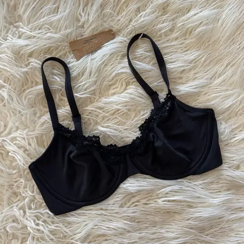 SKIMS Fits Everybody Lace Underwire Bra Onyx Size 34DD