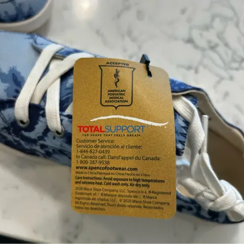 NWT Spenco Woman’s Santa Clara Blue Tie Dye Sneaker Shoe Size 9.5B