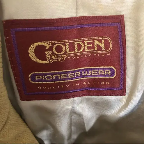 Vintage 70s tan light beige soft corduroy western art coat jacket blazer sz L Size L