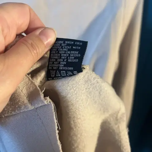 Blanc Noir Taupe Beige Asymmetric Ruffle Zip Up Soft Cozy Fleece Biker Jacket S