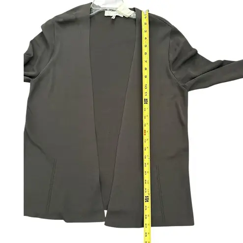 ESCADA Cardigan Sweater Womens Size 42 Gray Wool Knit Open Front Quiet Luxury