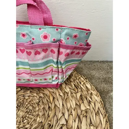 Melissa & Doug Pretty Petals Floral Gardening Tote Pink Blue Expandable Tote Bag