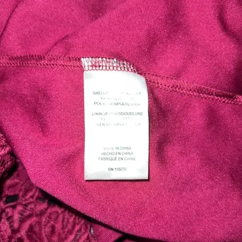 Nina Leonard Jewel Neck Lace Dress Sangria NWT Size M