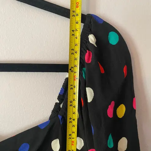 RIXO Target Black Colorful Polkadot Puff Sleeve Long Sleeve Mini Dress Women's 2