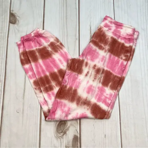 Sundry  Pink and Wine Tie Dye Basic Terry Sweatpants NEW Size 1 Small