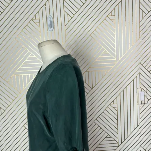 Ateliers De La Maille Green Cupro Ruffle Sleeve Top Size 1 / US Small