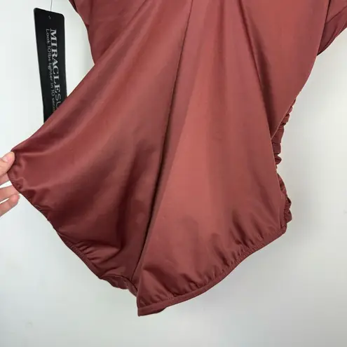MiracleSuit NWT Rock Solid Revele One Piece Swimsuit Sz 16 Brown