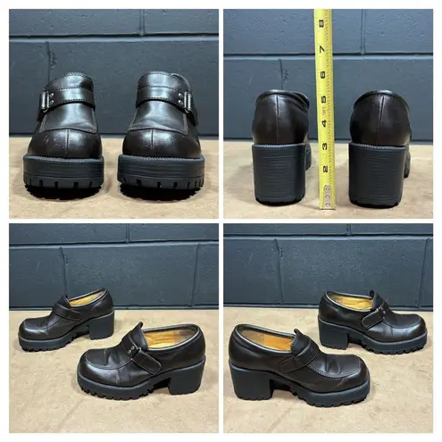 Lower East Side Vintage Chunky Brown Y2K 90’s Platform Shoes Wmns Sz 7