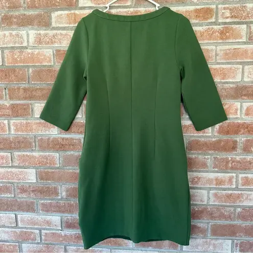 Boden Half Sleeve Structured Shift Dress Green Women’s 4P 4 Petite Pockets