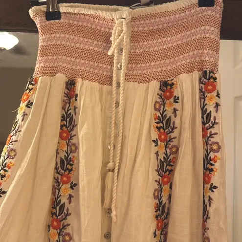 Patrons of Peace Embroidered White Skirt