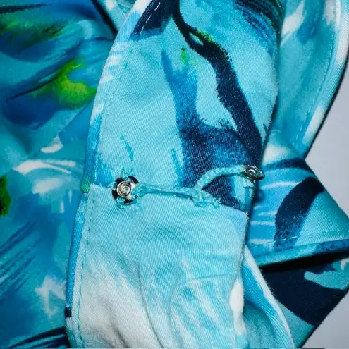 American Living Floral Sheath Dress Sleeveless V-Neck Aqua Blue Party Size 14