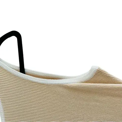 None Medium Dress Crew Neck Sleeveless Tank - Slit Ribbed Bodycon cut-outs