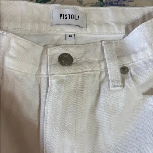 Pistola White Blizzard Presley High Rise Relaxed Roller Denim Jeans Size 26 NWOT