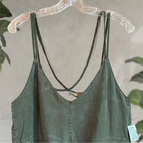 Free People  Hot Shot Movement Utility Onesie Lush Green Pine Size Small