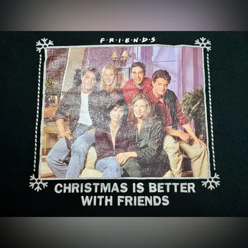 Black Crew Neck Long Sleeve Friends Graphic Holiday Sweatshirt Size XS