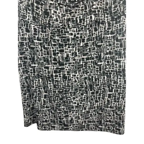 George Black Gray Geometric Sleeveless Cowl Neck Empire Waist Pullover Dress XL