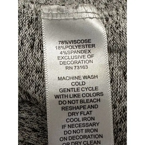 cupio Cowl Neck Sweater Long Sleeve Hi-Low Hem Marbled Pattern Gray Women's Med