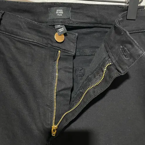 River Island New High Rise Skinny Jeans Kaia Black Stretch Denim Plus Size 20