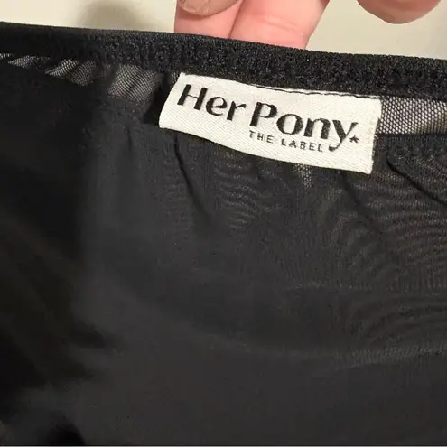 Her Pony Mesh Sheer asymmetrical midi skirt Black size 6