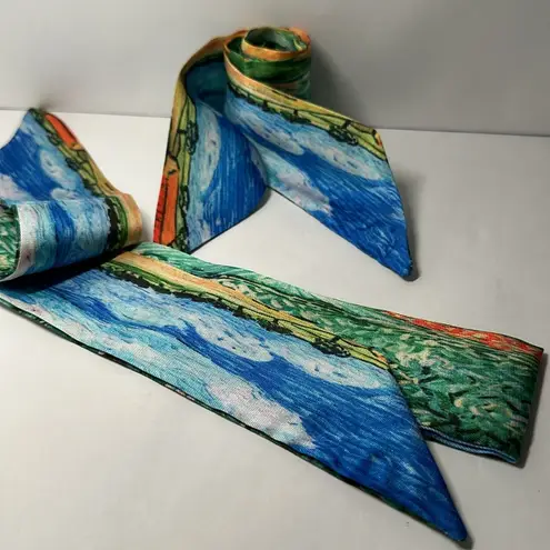 Two Van Gogh Oil Painting Thin Purse Scarves / Hair Bands / Scarves