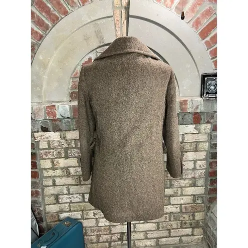 coat double breasted wool brown oversized collar union made Size L