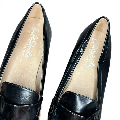 Life Stride Zee black patent Loafer preppy scandi girl dark academia comfort